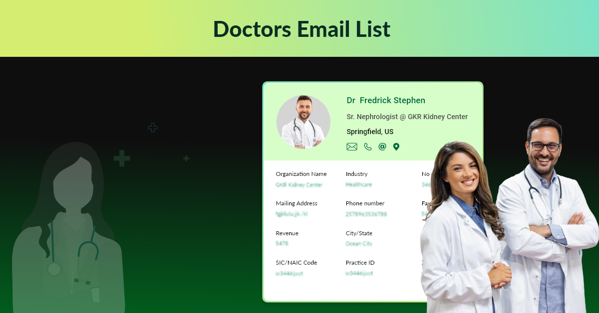 Doctors Email List | 1M+ Verified Doctors Email Addresses