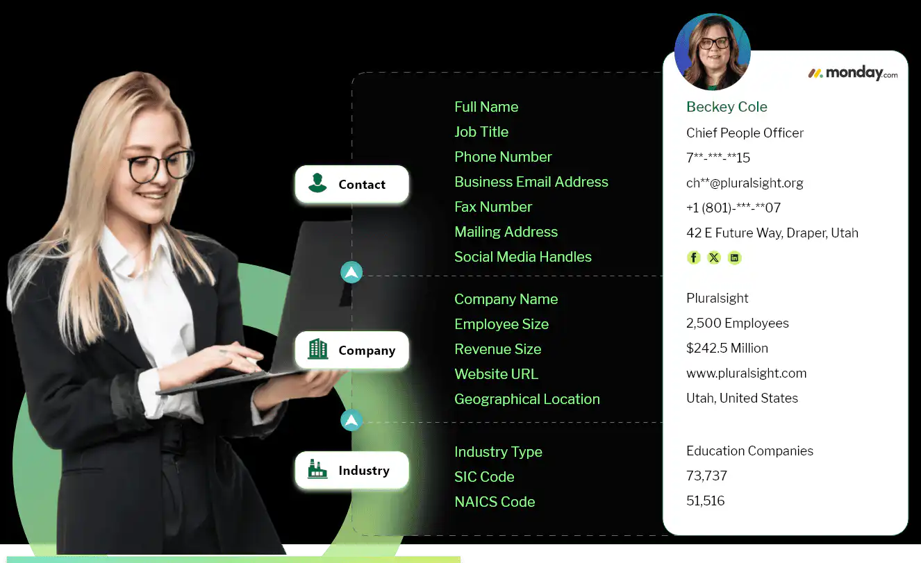 Monday.com data cards