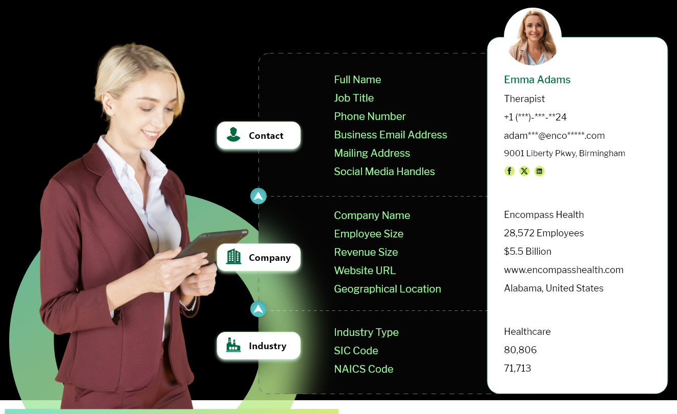 data Field included in Therapist email database