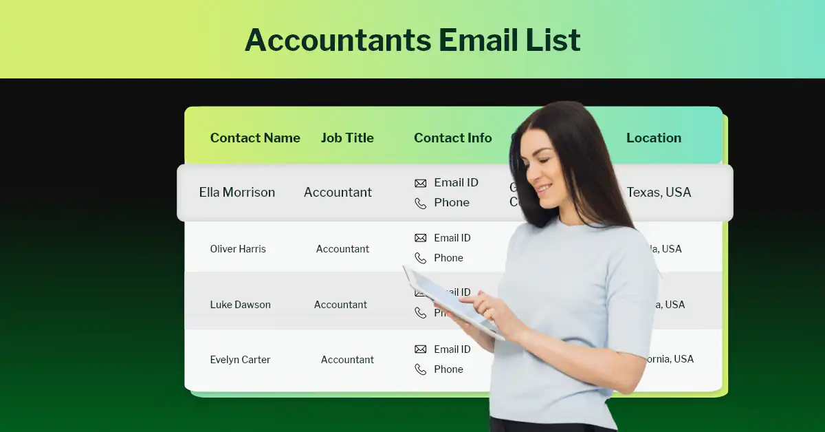 Accountants Email List | 100% Verified Accounting Managers